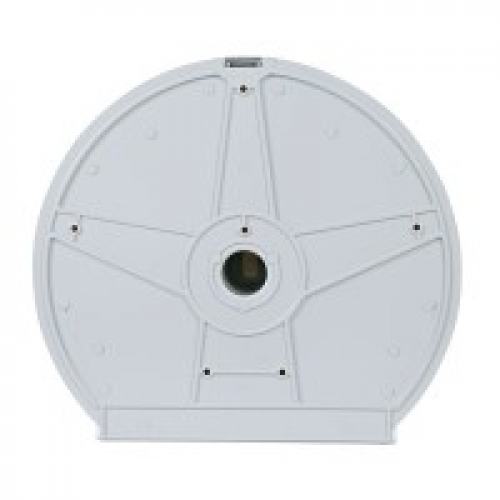 Preview: Toilettenpapierspender ECO Jumbo weiß für Großrolle, recycelter Kunststoff, abschließbar, Wandmontage